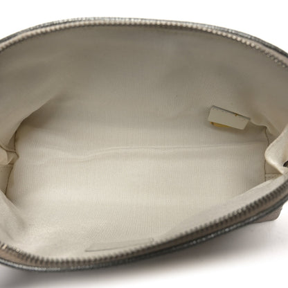 Chanel Metallic Calfskin Diamond Embossed Cosmetic Pouch Pink