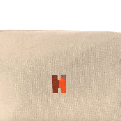 Hermes Cotton Canvas H Pavillon Large Bride-A-Brac Pouch Naturel