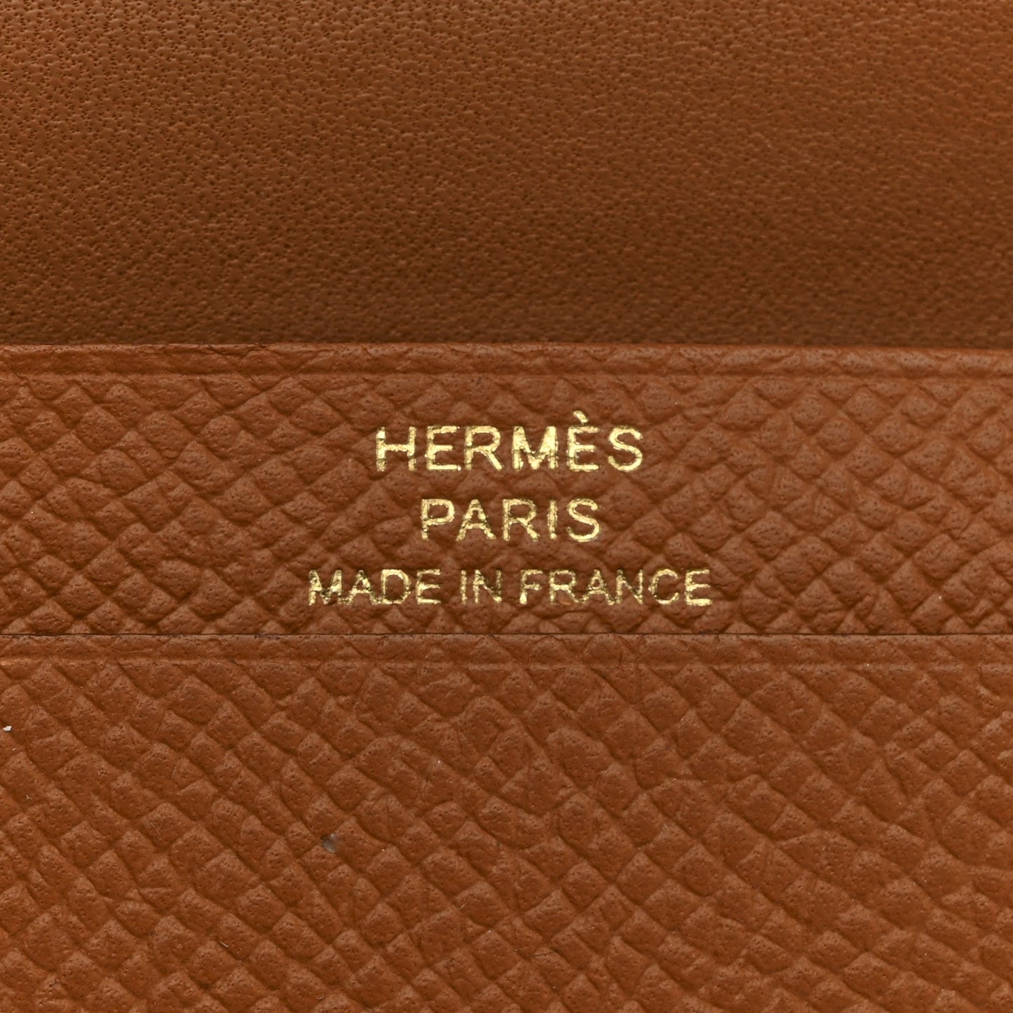 Hermes Epsom Bearn Card Holder Wallet Gold