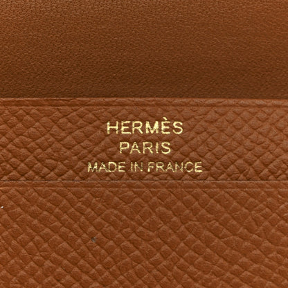 Hermes Epsom Bearn Card Holder Wallet Gold
