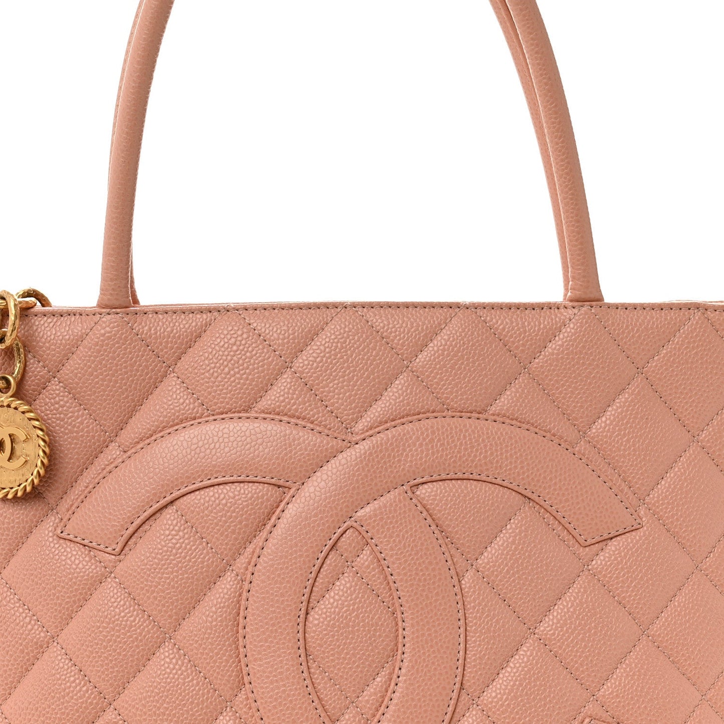 Chanel Caviar Quilted Medallion Tote Light Pink