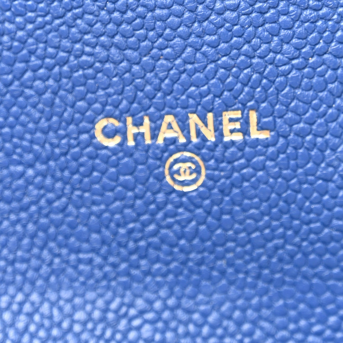 Chanel Caviar Quilted CC Box Gusset Flap Wallet Blue