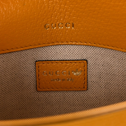 Gucci X ADIDAS Textured Dollar Calfskin Web Trefoil Mini Horsebit 1955 Shoulder Bag Crop Black