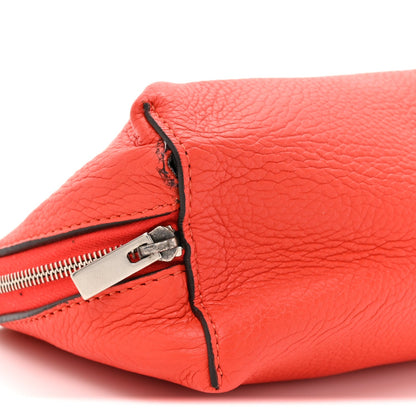 Celine Soft Grained Calfskin Cosmetic Pouch Bag Red