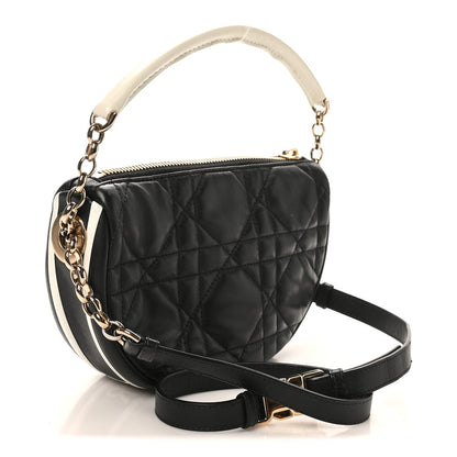 Christian Dior Lambskin Cannage Small Dior Vibe Hobo Bag Black