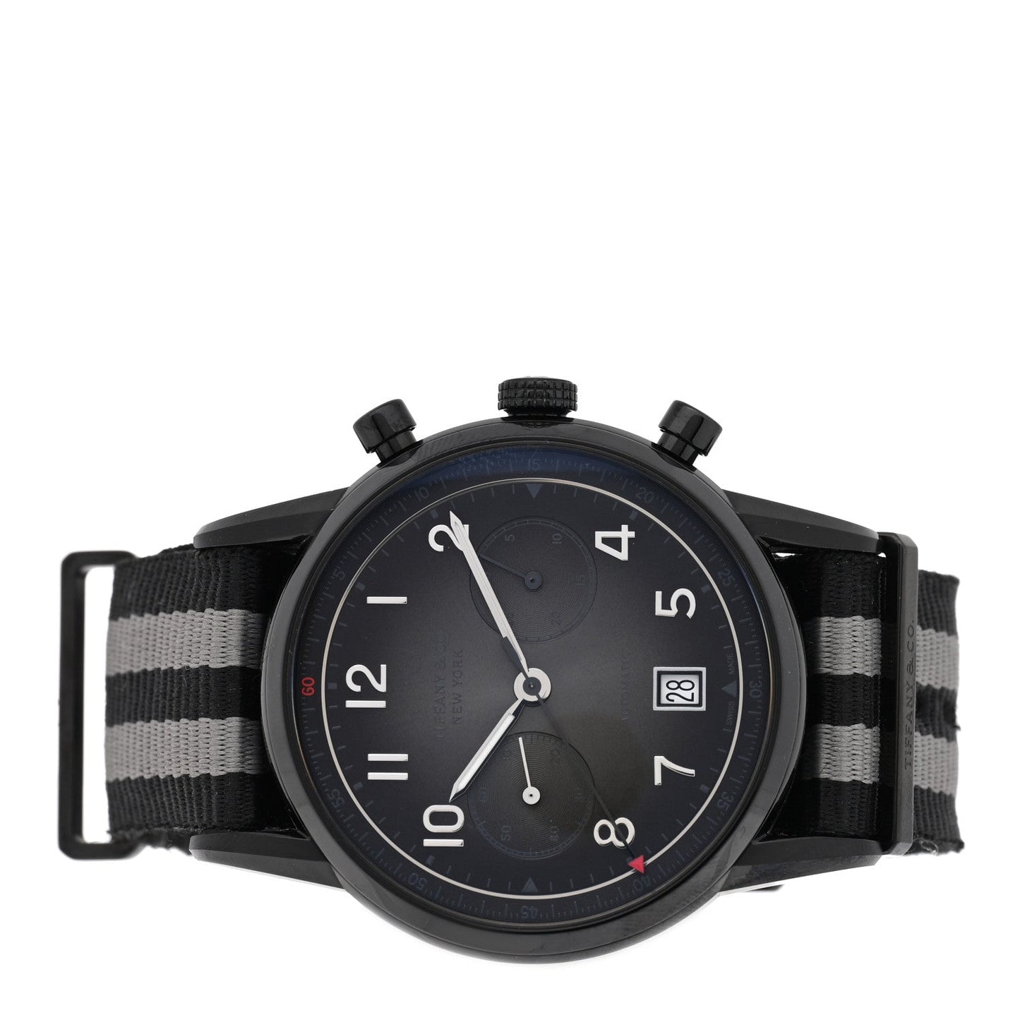 Tiffany DLC Stainless Steel Nylon 40mm CT60 Automatic Watch Black