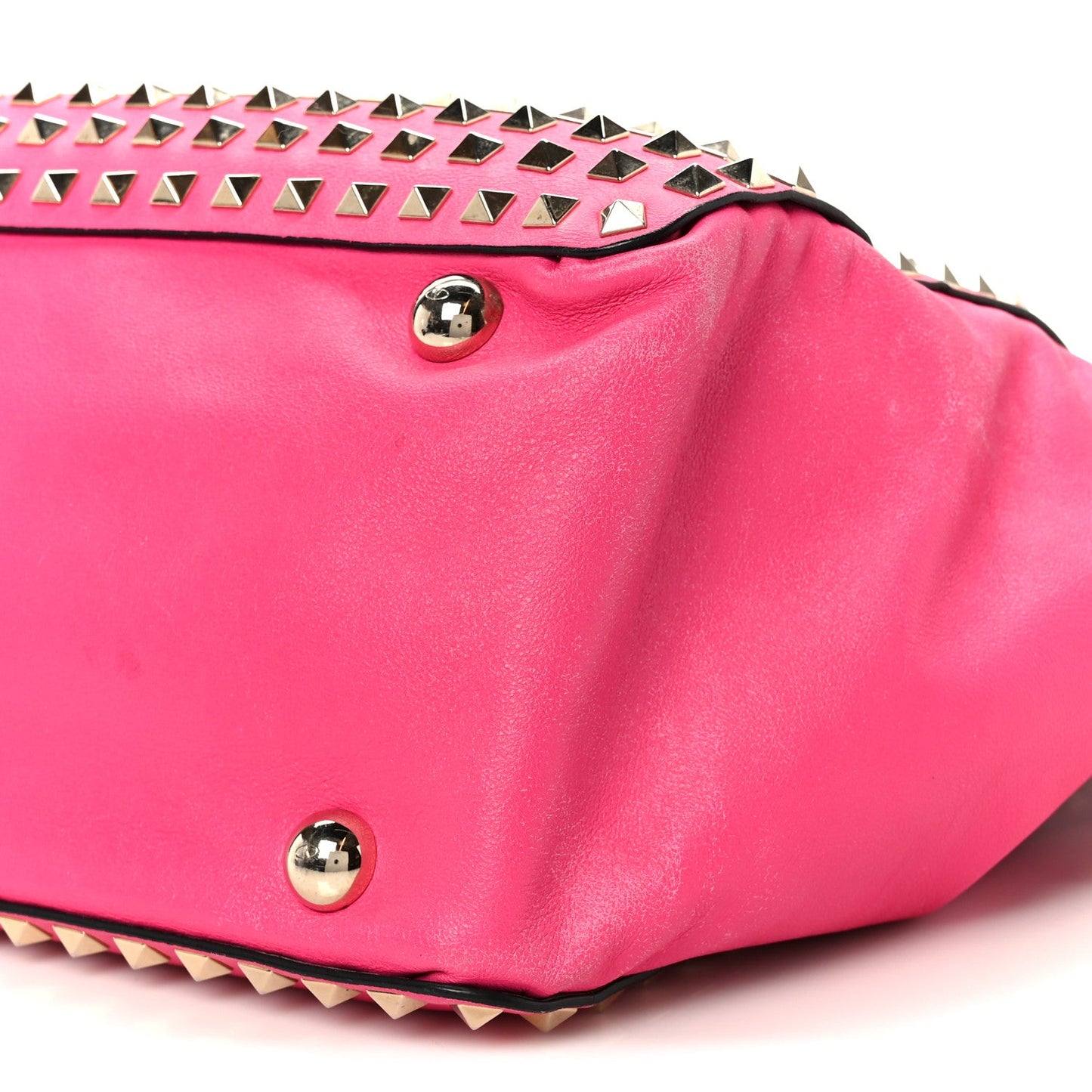 Valentino Garavani Vitello Medium Rockstud All Over Tote Pop Fuxia