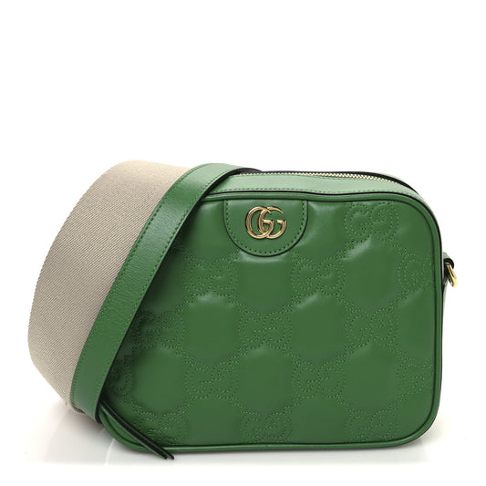 Gucci Calfskin GG Matelasse Shoulder Bag Spring Green Natural