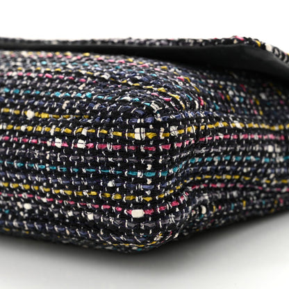Chanel Tweed Small Messenger Flap Navy
