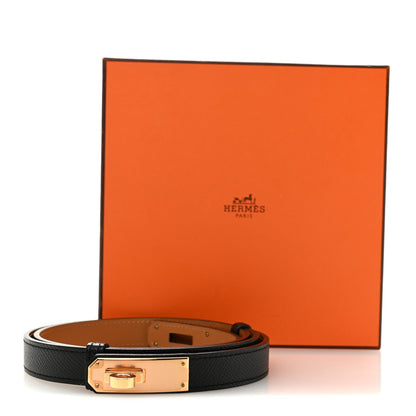 Hermes Epsom Kelly Belt Black