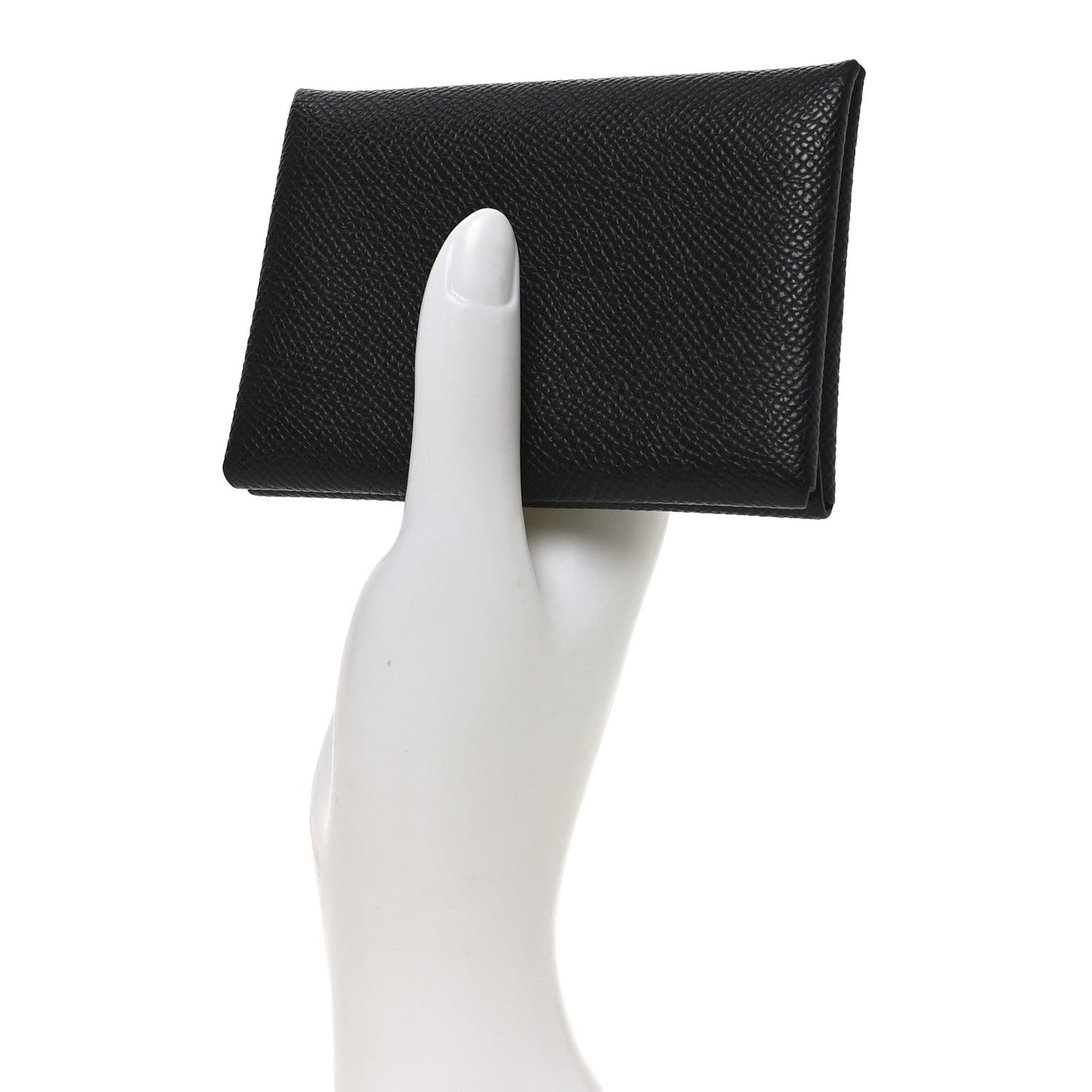 Hermes Epsom Calvi Duo Card Case Black