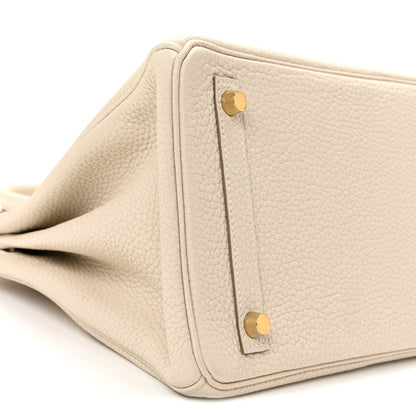 Hermes Taurillon Clemence Birkin 30 Craie