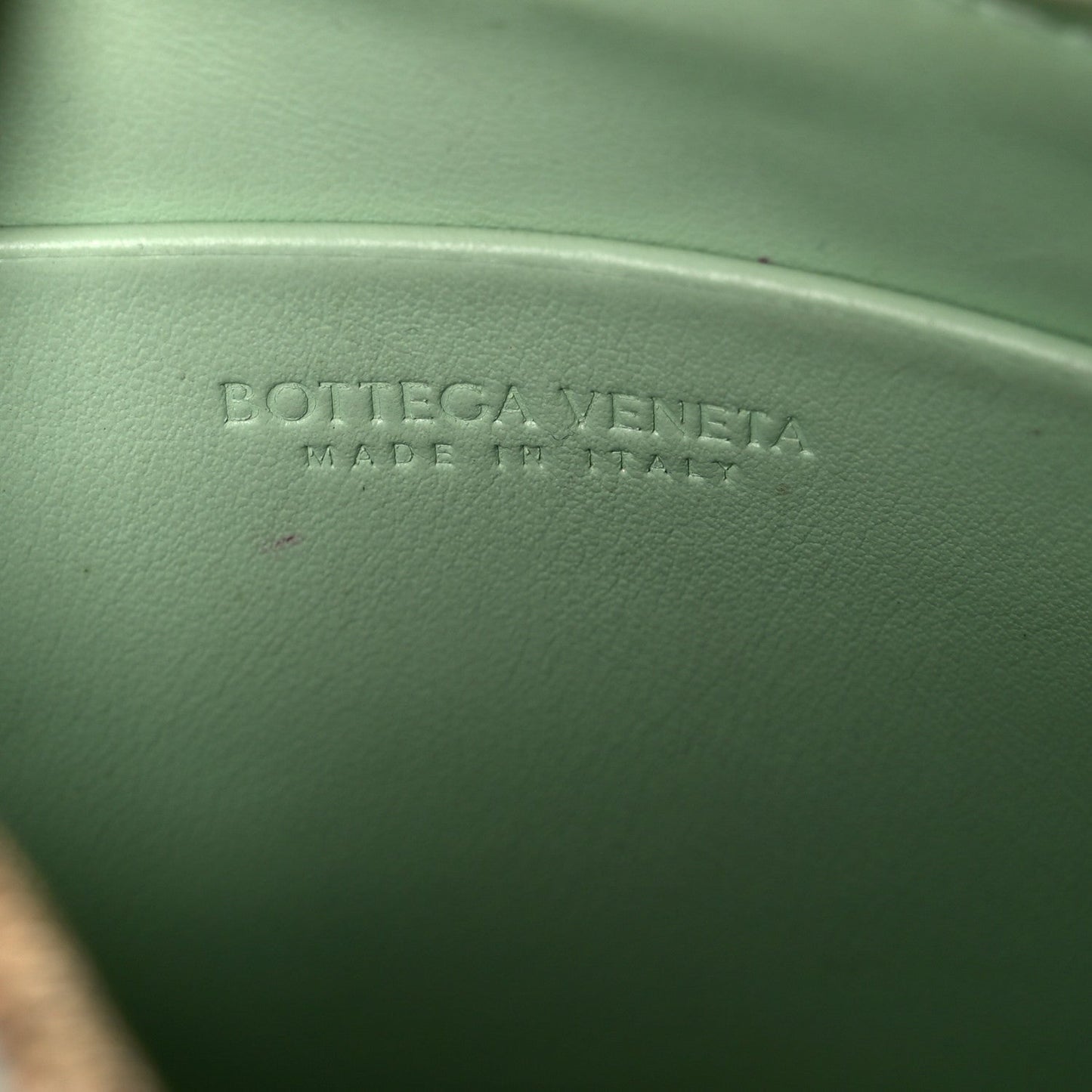 Bottega Veneta Nappa Intrecciato Small Beauty Pouch Fresh Mint