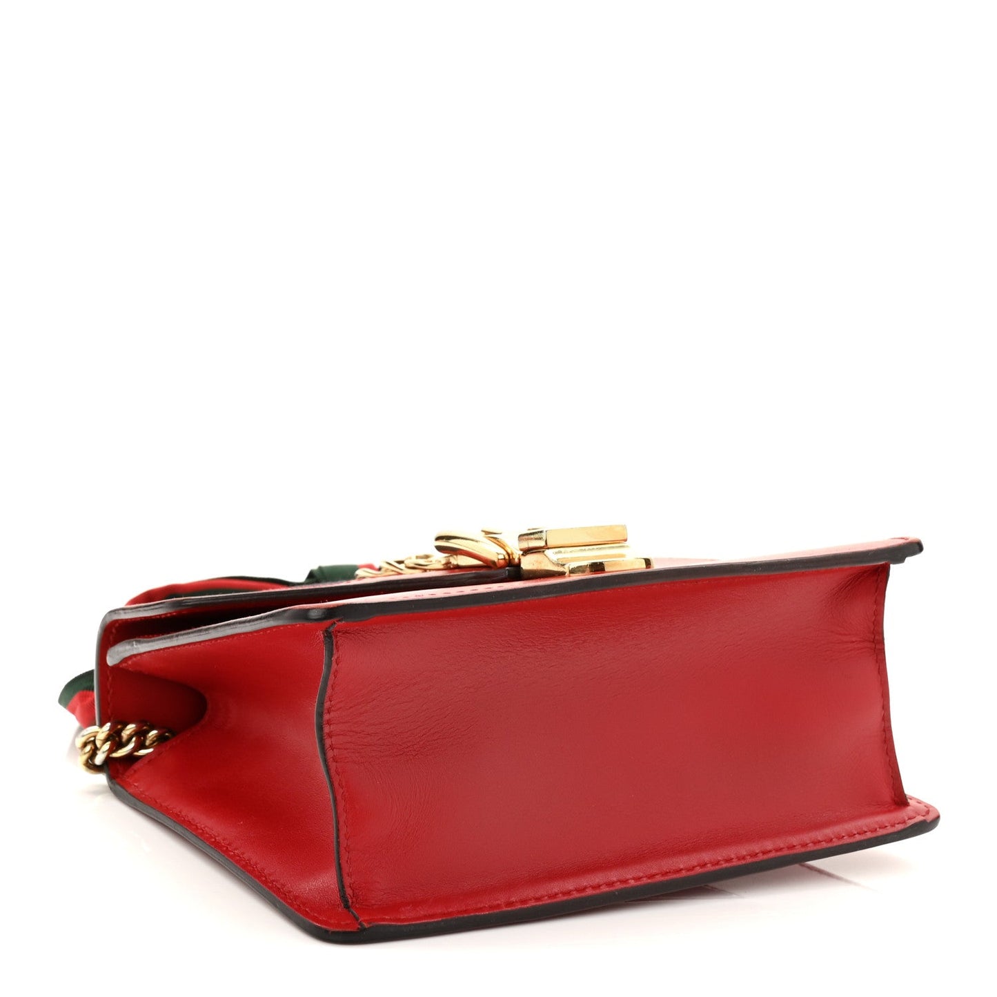 Gucci Calfskin Mini Sylvie Chain Shoulder Bag Hibiscus Red