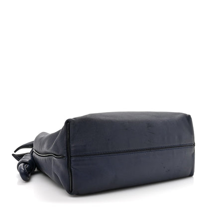 Loewe Calfskin Mini Flamenco Knot Clutch Abyss Blue