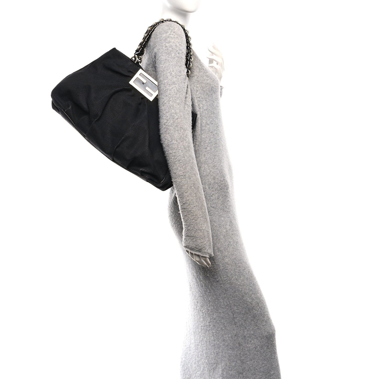 Fendi Canvas Mia Tote Black