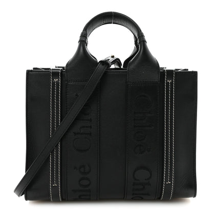 Chloe Calfskin Small Woody Tote Black