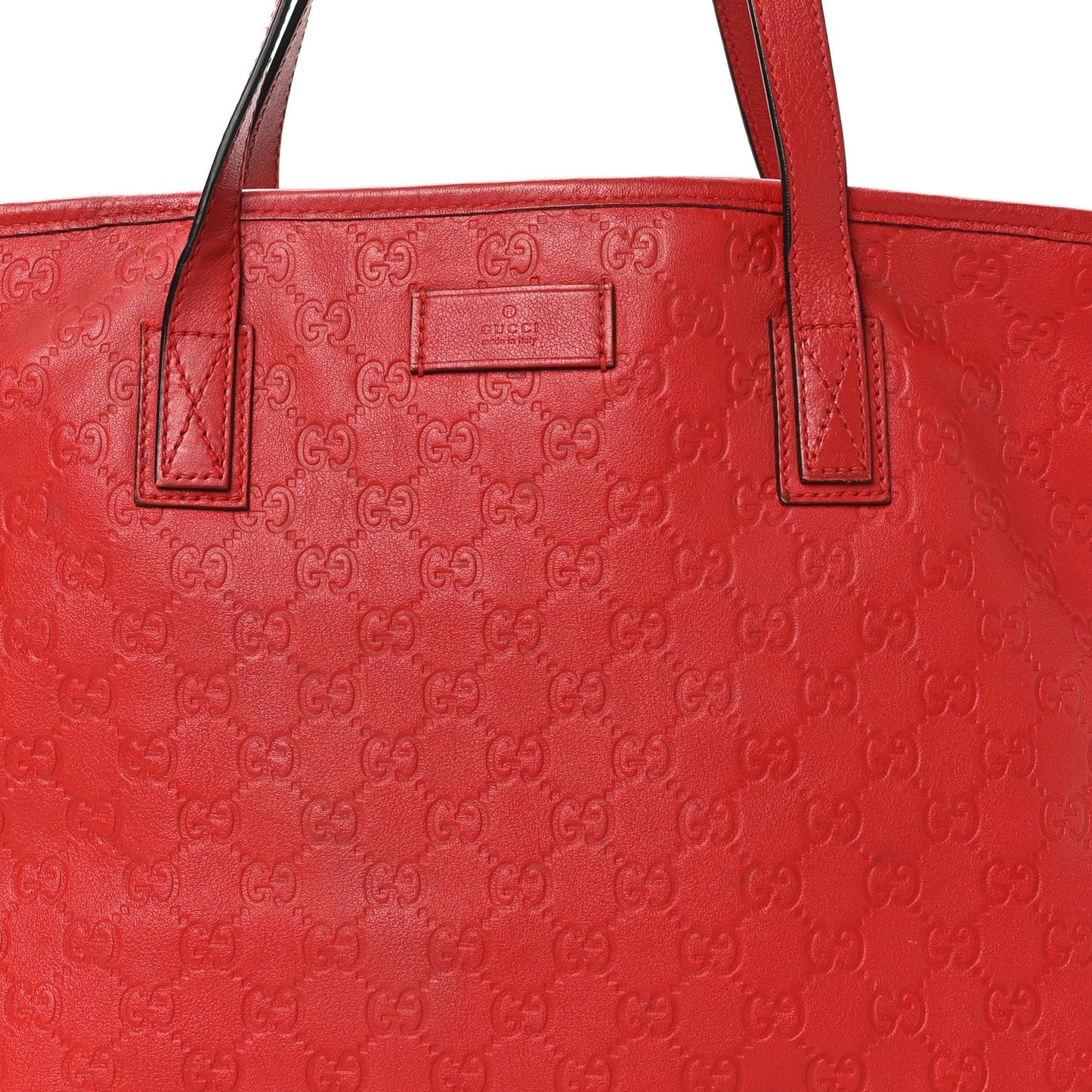 Gucci Guccissima Large Zippered Shopping Tote Red