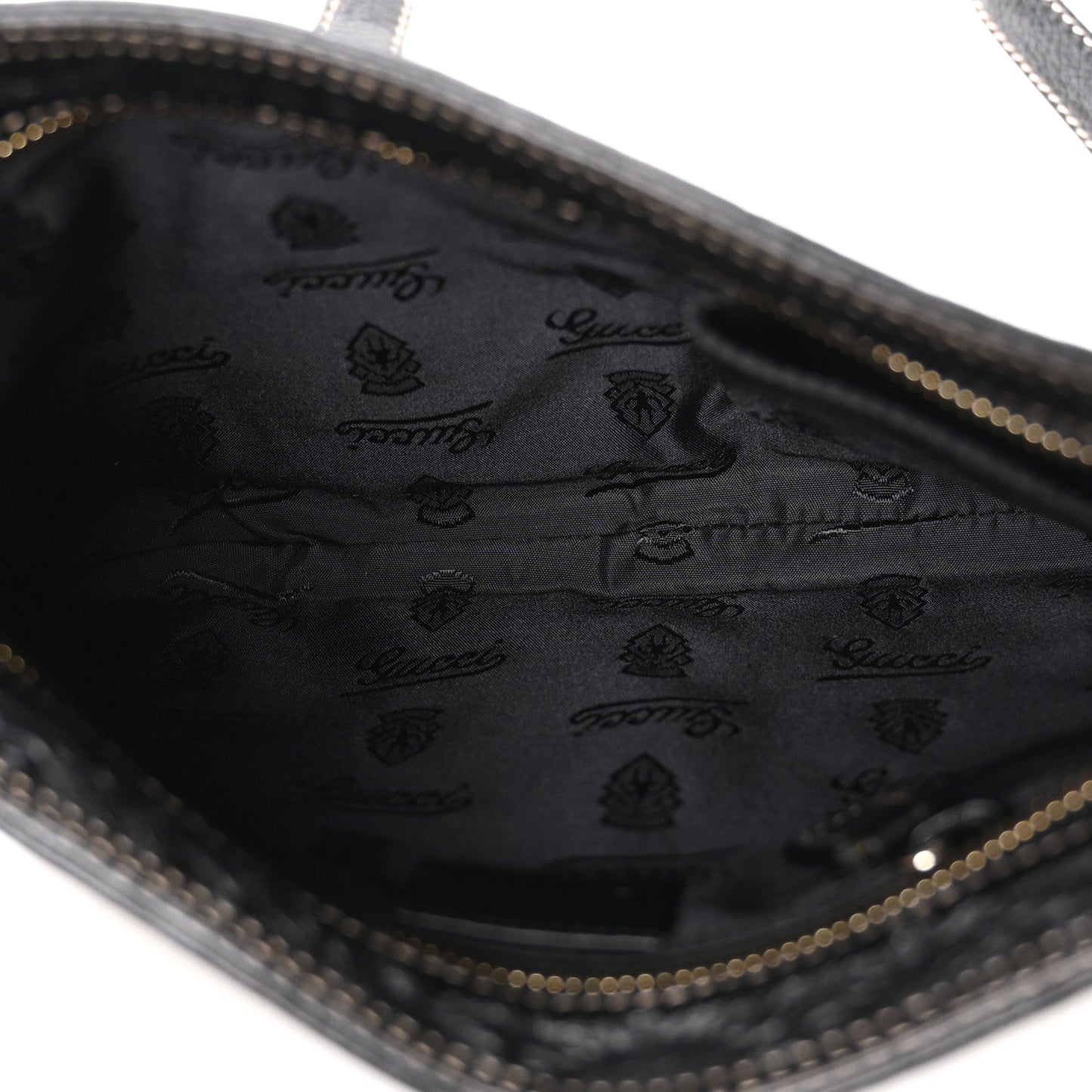 Gucci Guccissima Small Flat Messenger Bag Black