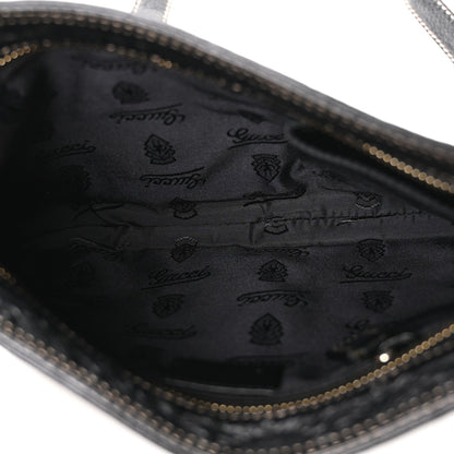 Gucci Guccissima Small Flat Messenger Bag Black