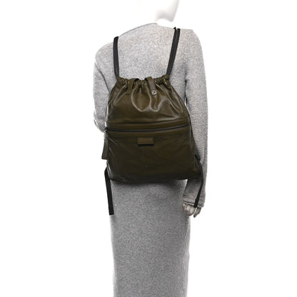 Bottega Veneta Nappa Perforated Leggero Drawstring Backpack Mustard