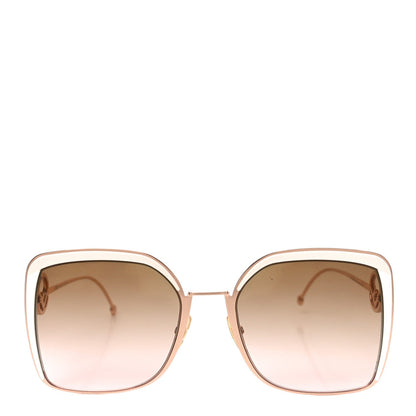 Fendi Metal Acetate F is Fendi Square Sunglasses FF 0294/S Rose Gold