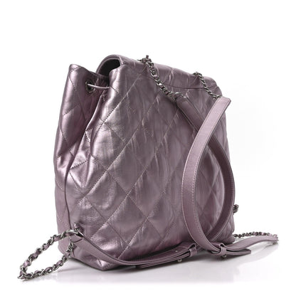 Chanel Iridescent Calfskin Quilted Ground Control Backpack Pink