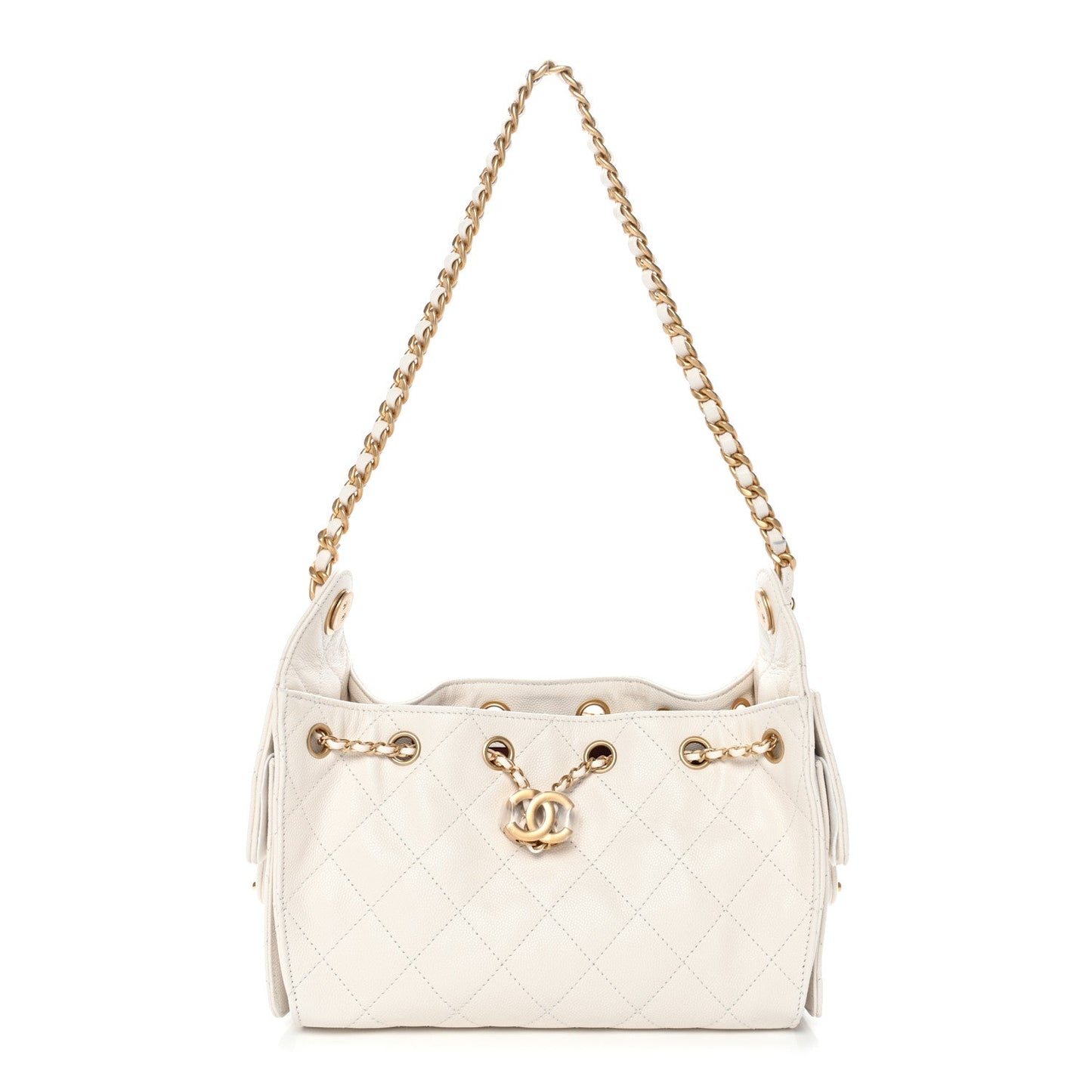 Chanel Caviar Quilted Mini Chanel 25 Handbag White