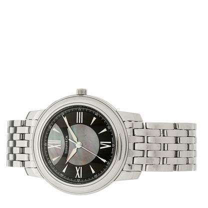Tiffany Stainless Steel Black Mother of Pearl 37mm Mark Quartz Watch