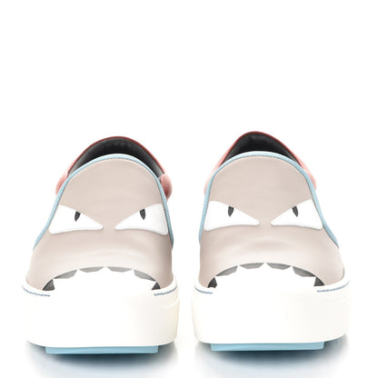 Fendi Vitello Elite Calfskin Monster Bug Slip On Sneakers 39 Multi