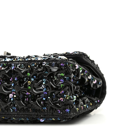 Chanel Patent Sequin Crystal Ruched 2.55 Reissue 225 Flap Black