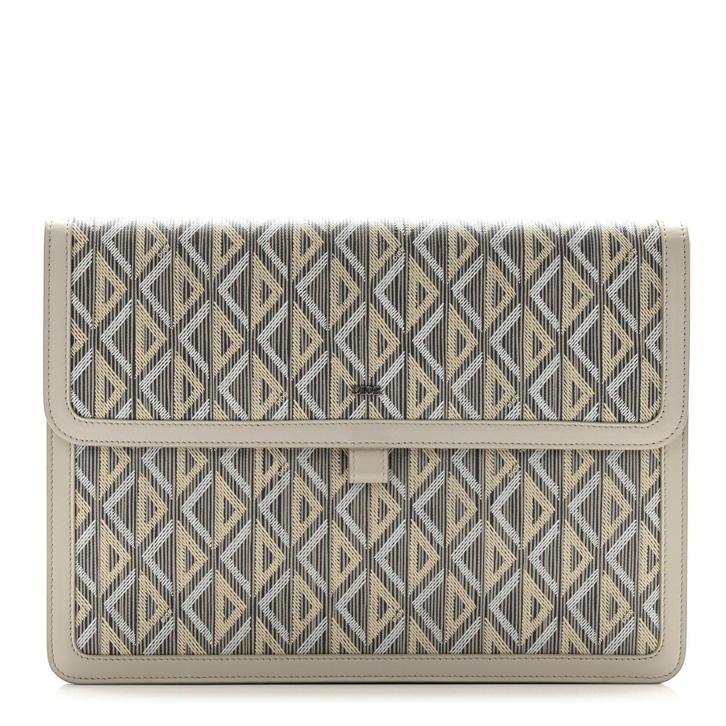 Christian Dior Coated Canvas CD Diamond Hit The Road A4 Case Gray