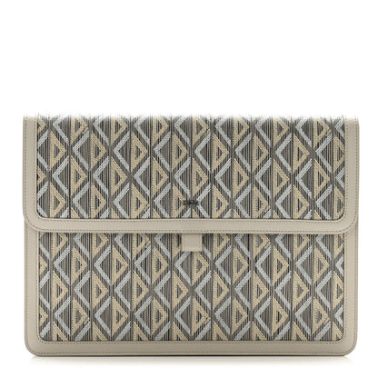 Christian Dior Coated Canvas CD Diamond Hit The Road A4 Case Gray