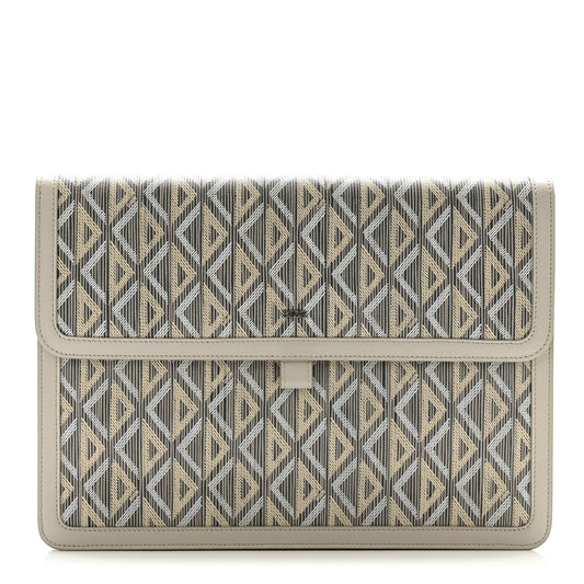 Christian Dior Coated Canvas CD Diamond Hit The Road A4 Case Gray