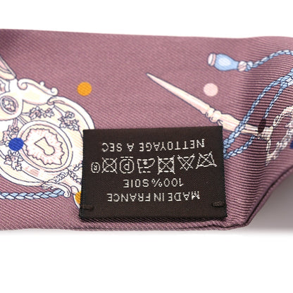 Hermes Silk Les Cles A Pois Twilly Marron Glace Gris