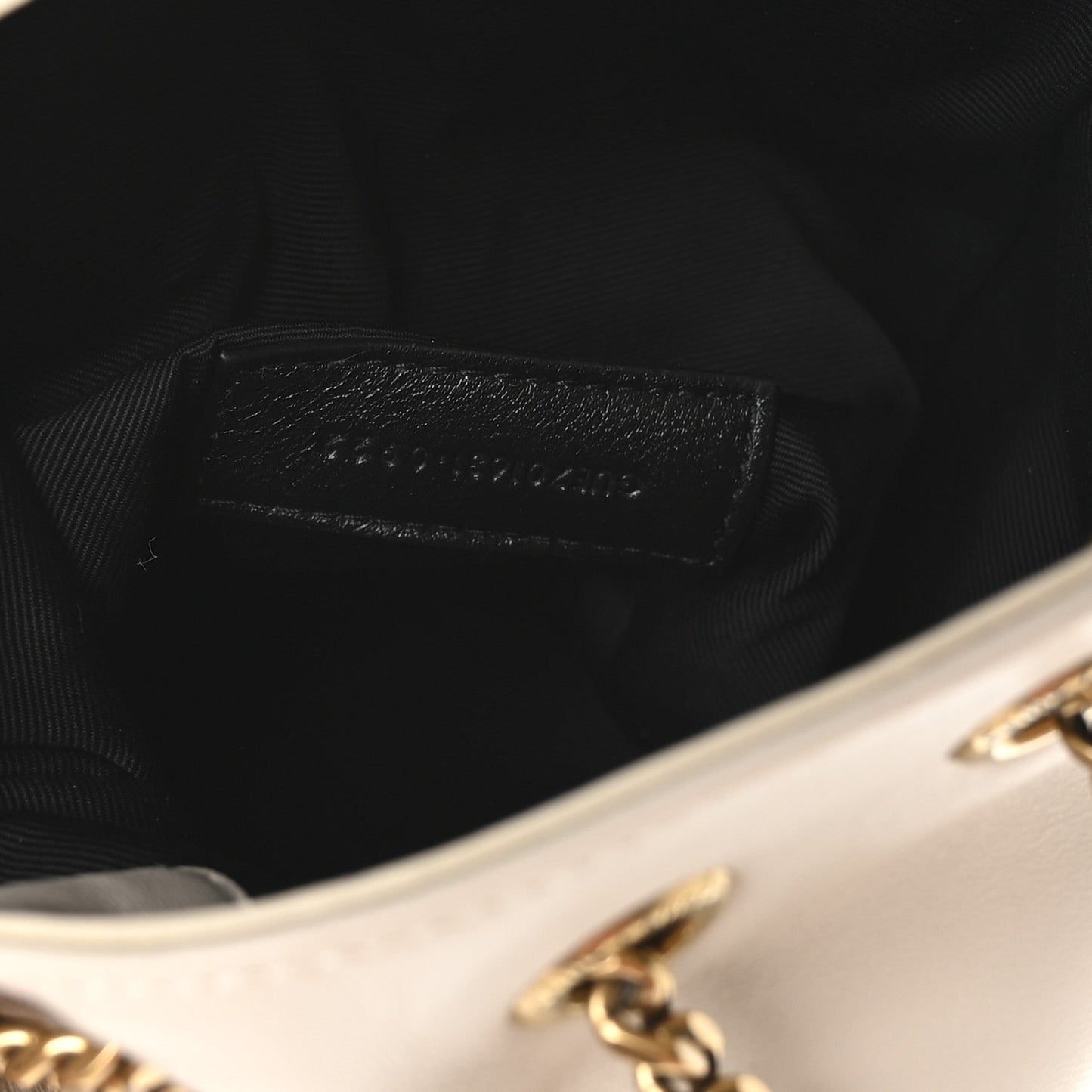 Saint Laurent Lambskin Matelasse Monogram Joe Nano Bucket Bag Crema Soft