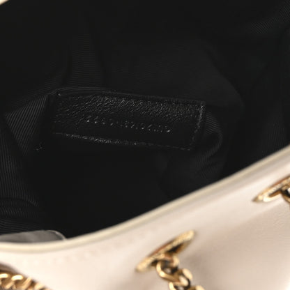 Saint Laurent Lambskin Matelasse Monogram Joe Nano Bucket Bag Crema Soft