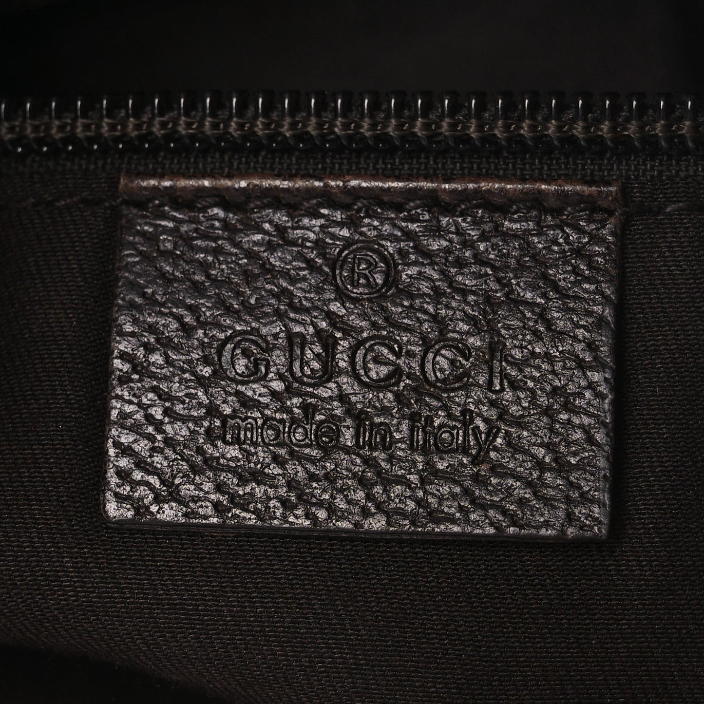 Gucci Monogram Web Medium Half Moon Hobo Dark Brown