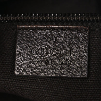 Gucci Monogram Web Medium Half Moon Hobo Dark Brown