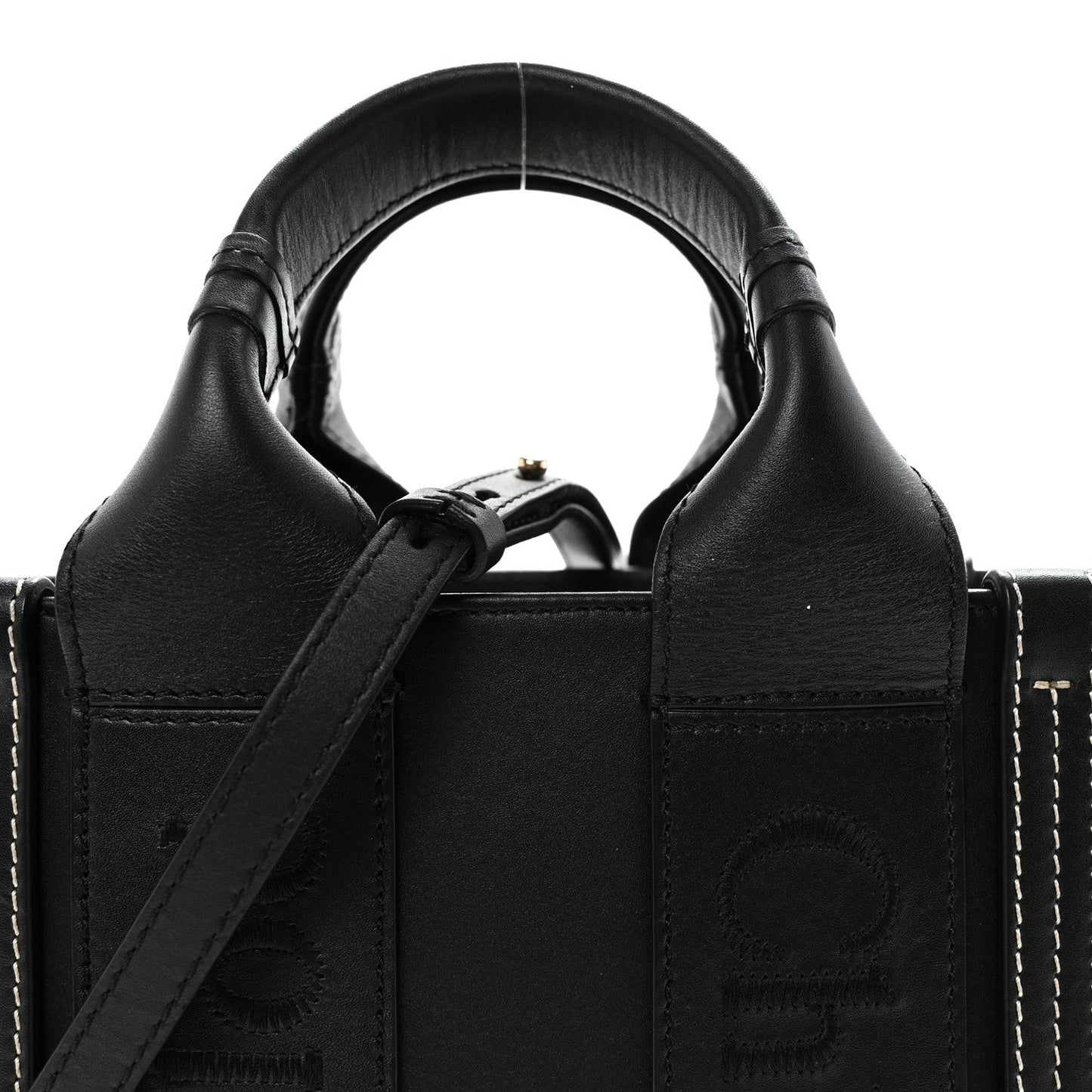 Chloe Calfskin Small Woody Tote Black