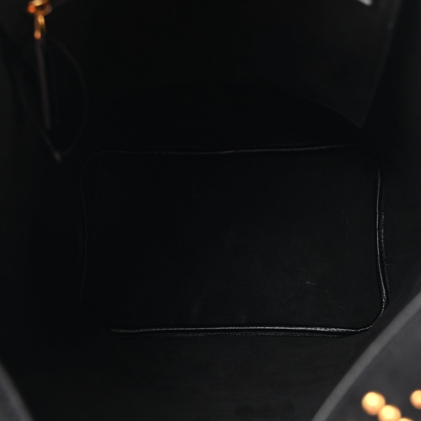 Saint Laurent Suede Studded Bucket Bag Black