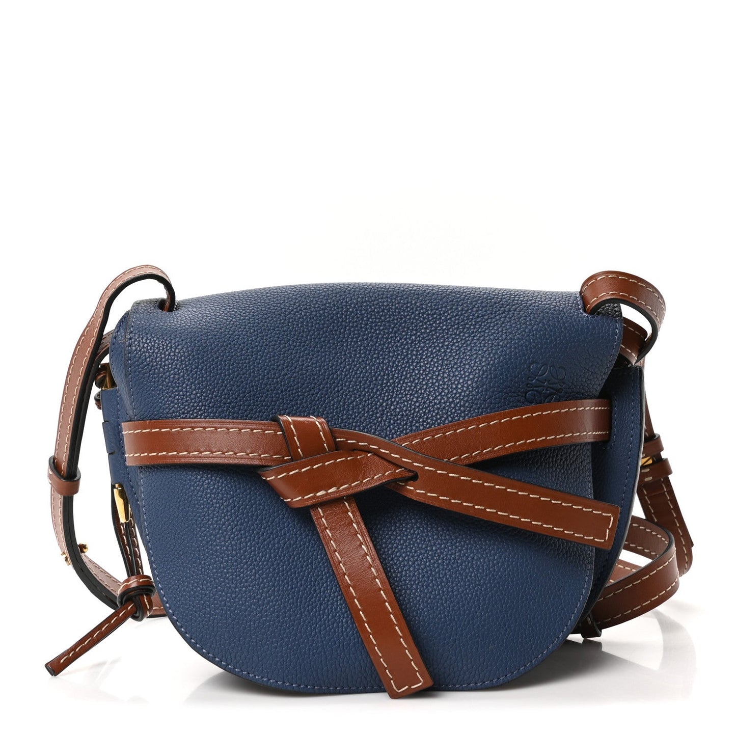 Loewe Grained Calfskin Small Gate Crossbody Bag Varsity Pecan