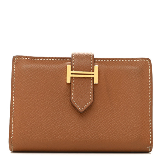 Hermes Epsom Bearn Card Holder Wallet Gold