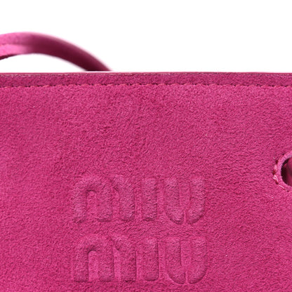 Miu Miu Camoscio Mini Drawstring Bag Fuxia