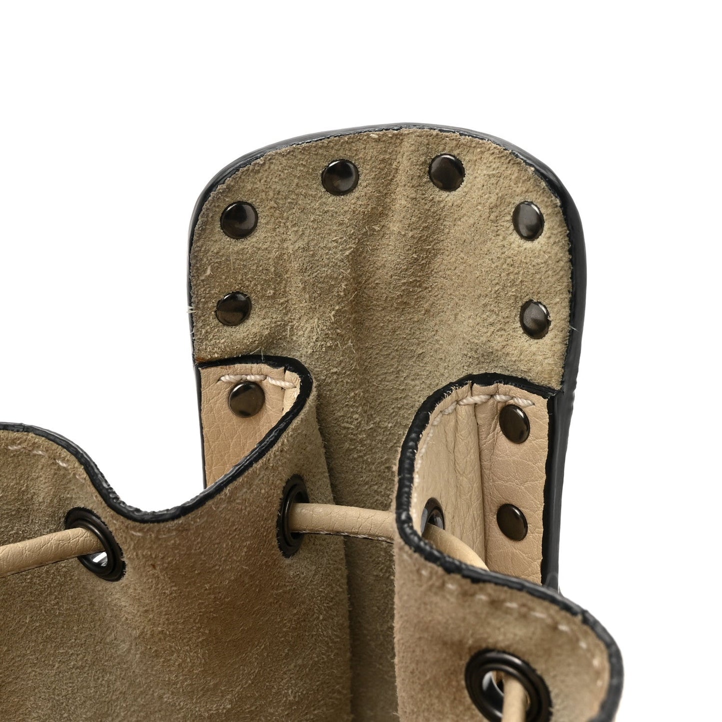 Valentino Garavani Grained Calfskin Rockstud Bucket Bag Ivory