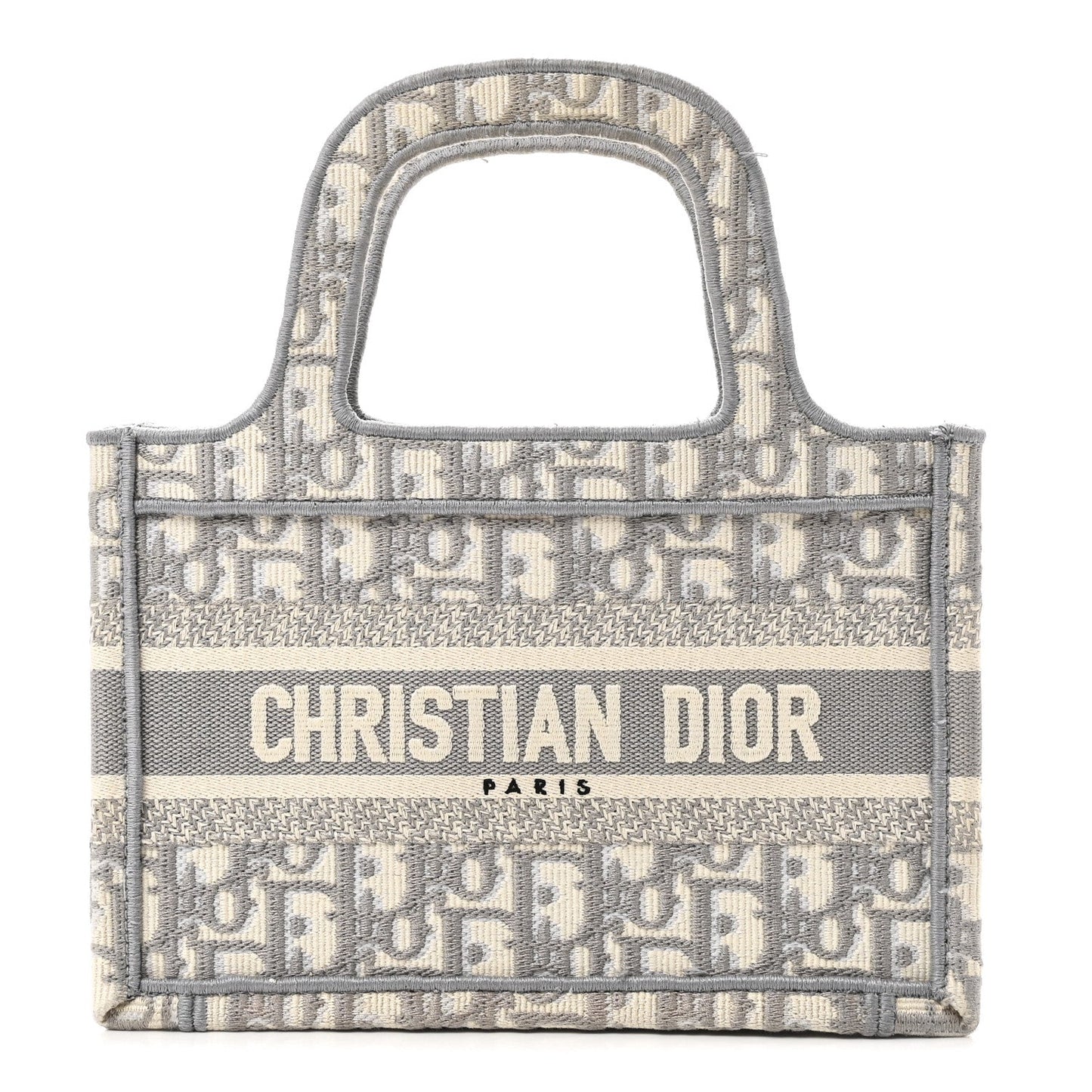 Christian Dior Oblique Mini Book Tote Grey Multicolor