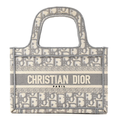 Christian Dior Oblique Mini Book Tote Grey Multicolor