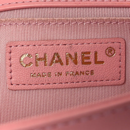 Chanel Lambskin Quilted Medium Boy Flap Light Pink