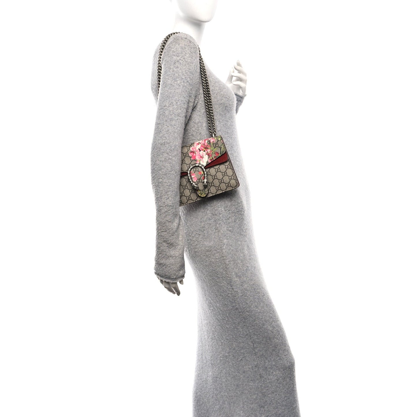 Gucci GG Supreme Monogram Blooms Mini Dionysus Shoulder Bag Beige Multicolor Dry Rose