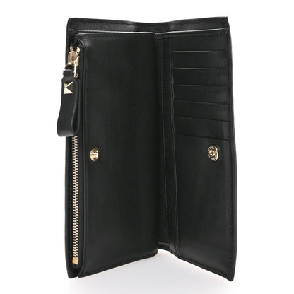 Valentino Garavani Calfskin Rockstud Continental Wallet Black